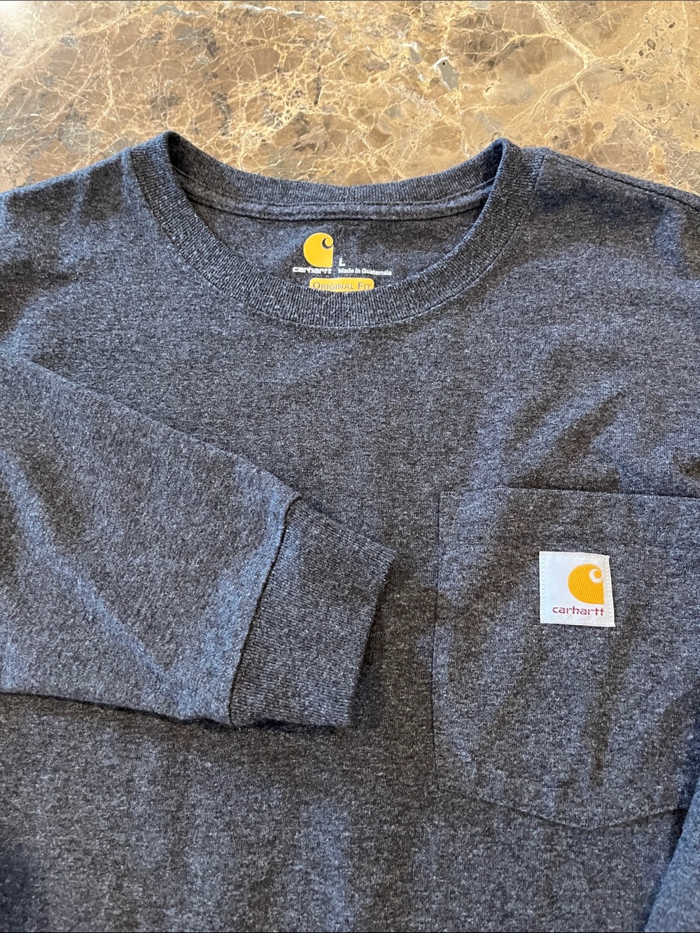 Carhartt Men’s Long Sleeve Workwear Pocket T-Shirt L Original Fit Gray Heather